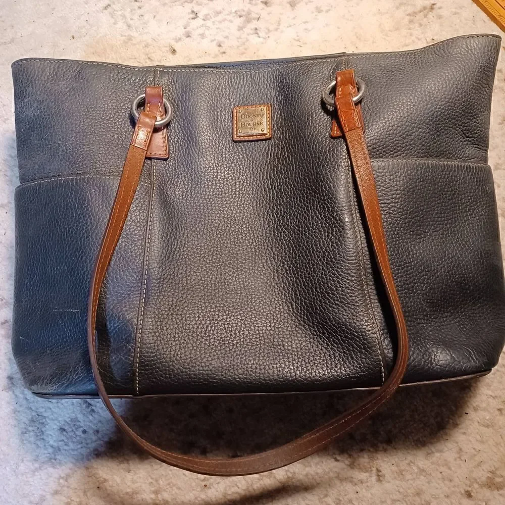 Dooney & Burke Pebbled Leather Hobo Tote Handbag